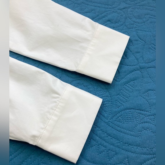 Nylon Apparel USA Shirt Ruffle Button-Up Blouse Ivory Size Large - Picture 13 of 16